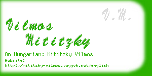 vilmos mititzky business card